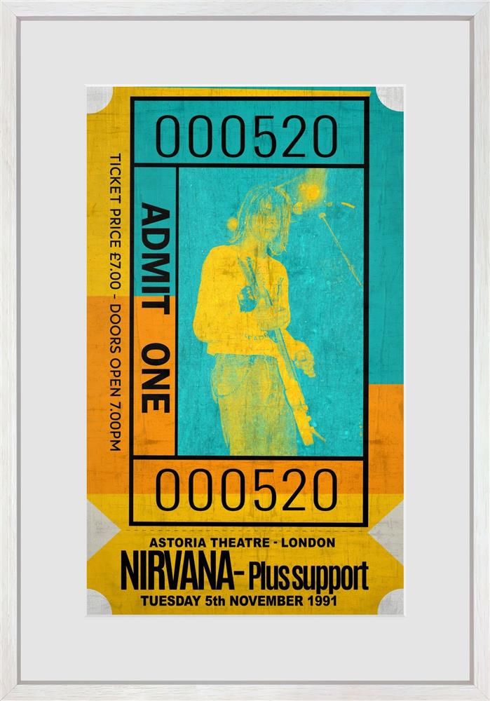 admit one nirvana framed print by artist linda charles