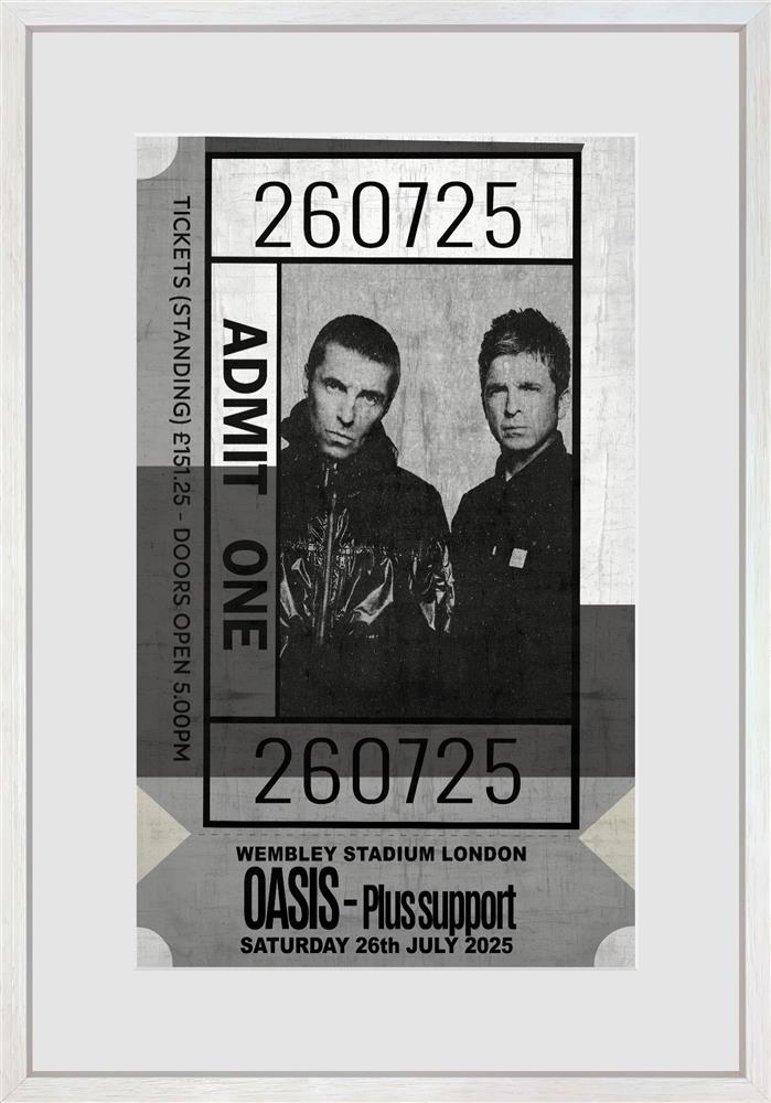 admit one oasis framed print by artist linda charles