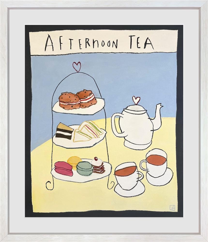 afternoon tea framed original by artist michael abrams