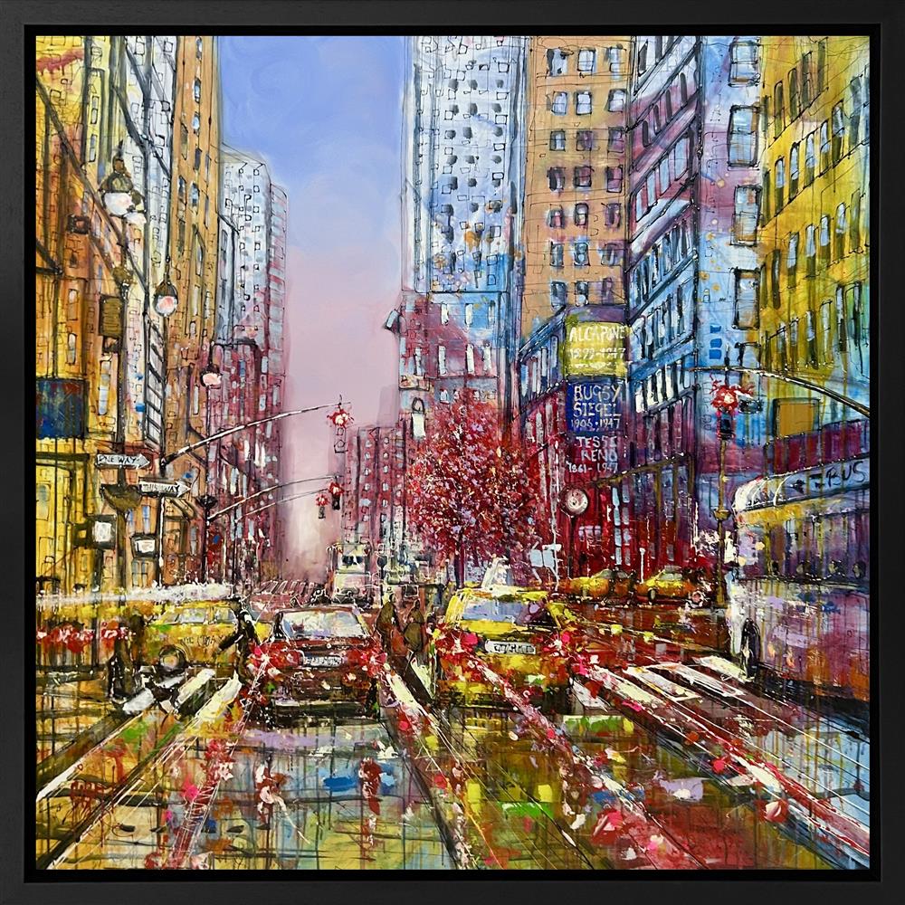 big city life deluxe framed canvas original by artist nigel cooke