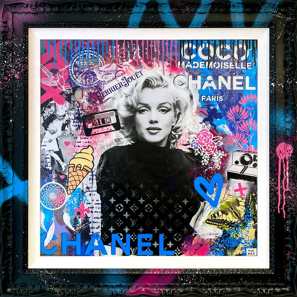 blonde bombshell framed print by artist hue folk