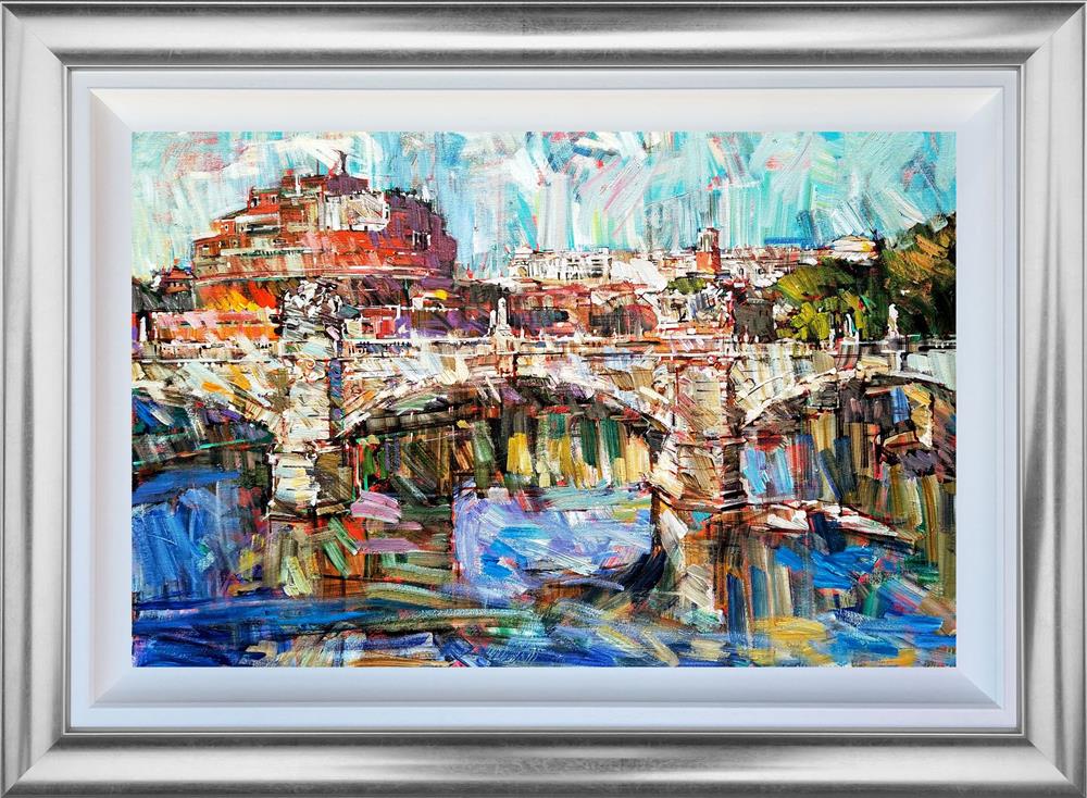castel sant angelo framed original by artist colin brown