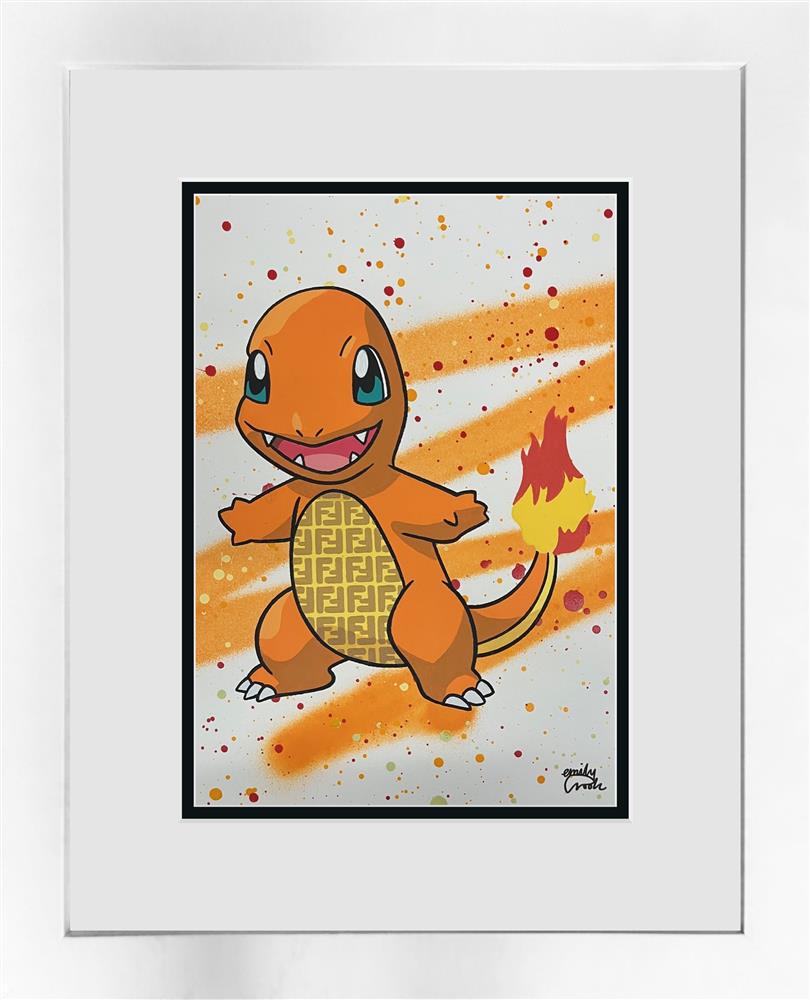 charmander framed original study by artist emily crook