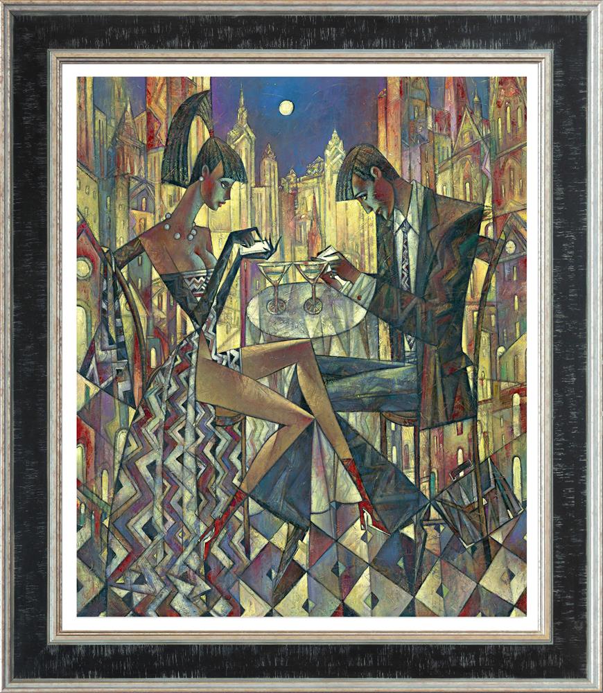 city lights large framed print by artist andrei protsouk