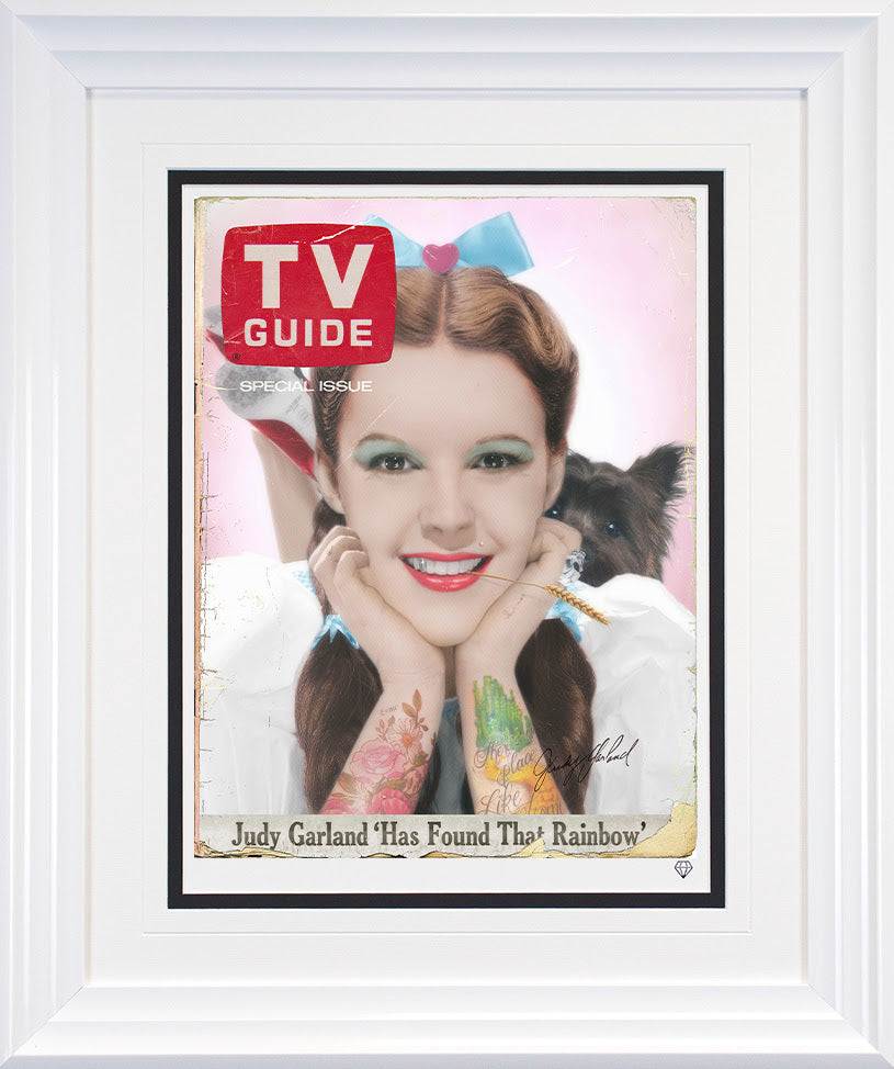 Dorothy TV Guide white framed print by artist JJ Adams