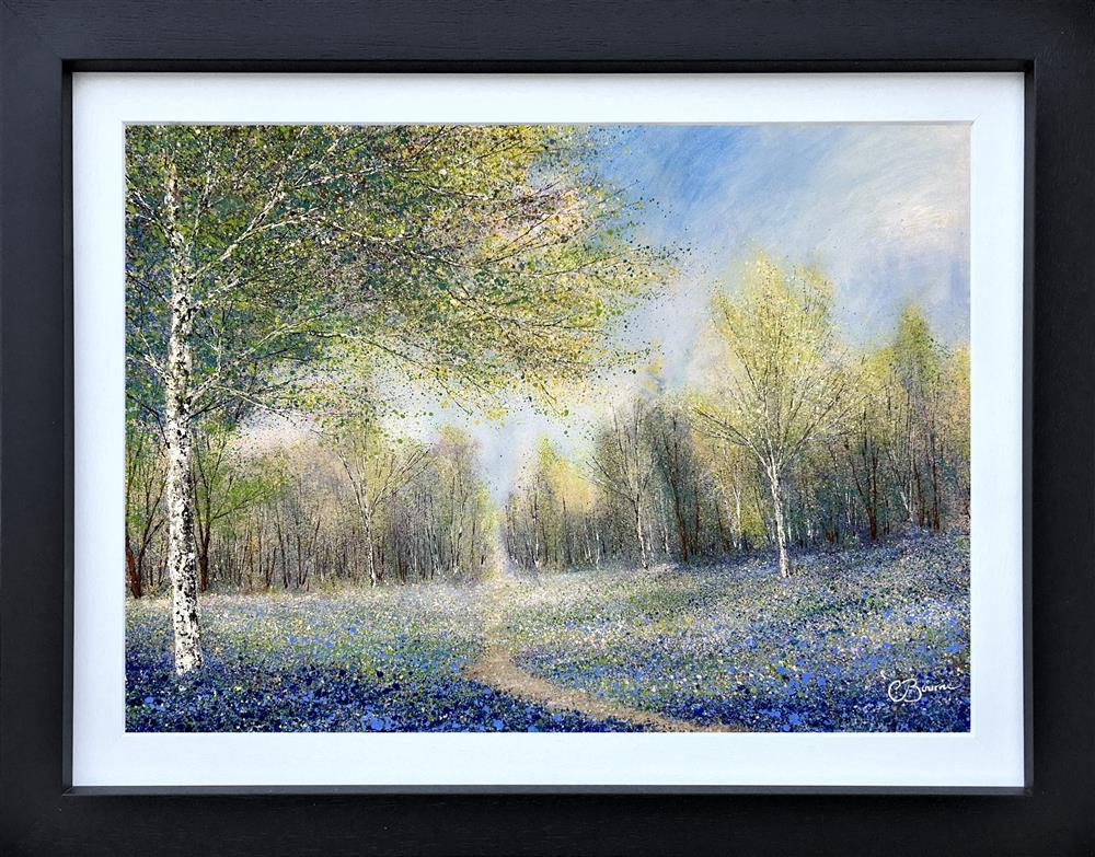 electric blues framed original by artist chris bourne