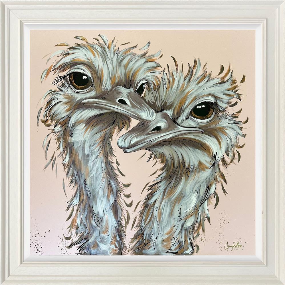 feathered and fierce framed original by artist amy louise