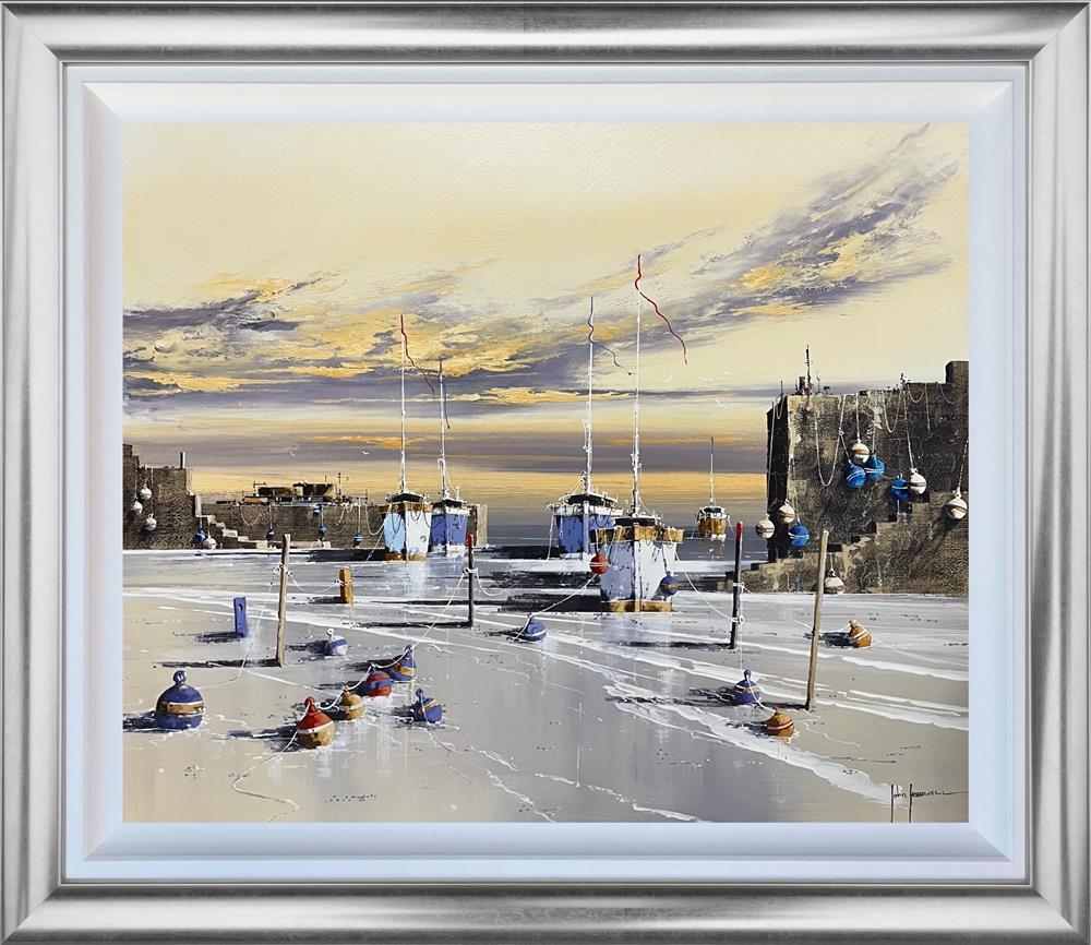 gentle moorings framed original by artist john horsewell