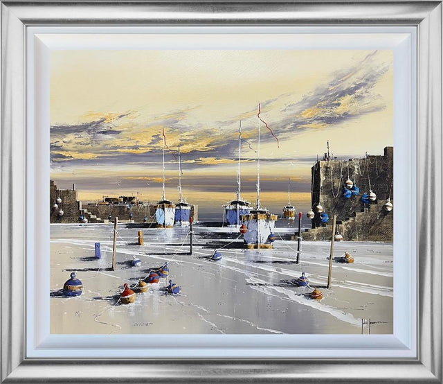 gentle moorings framed original by artist john horsewell