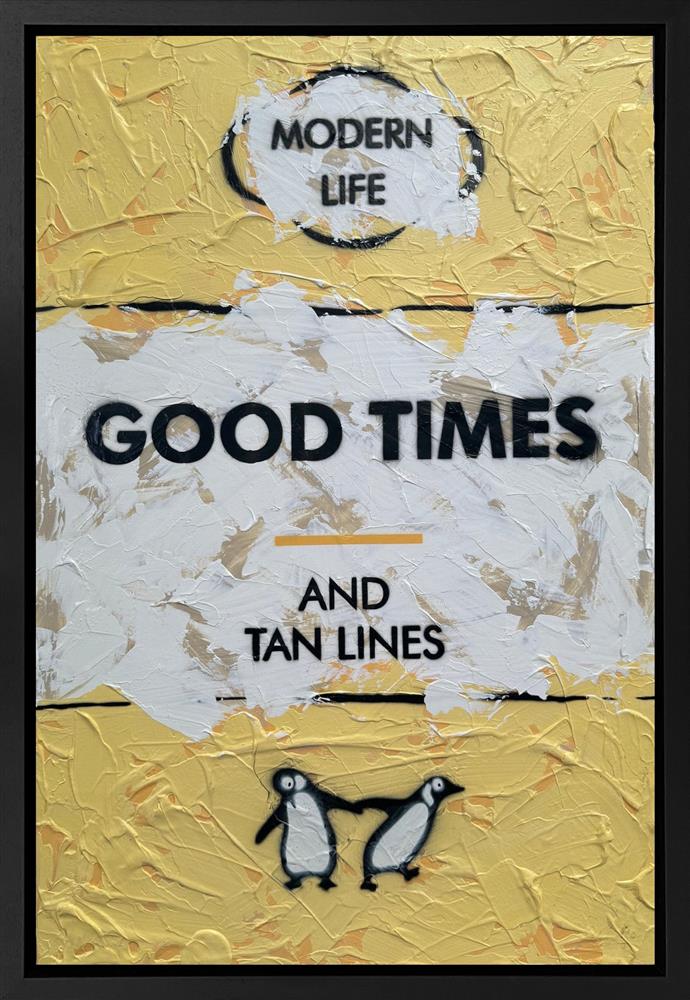 good times framed original by artist hue folk