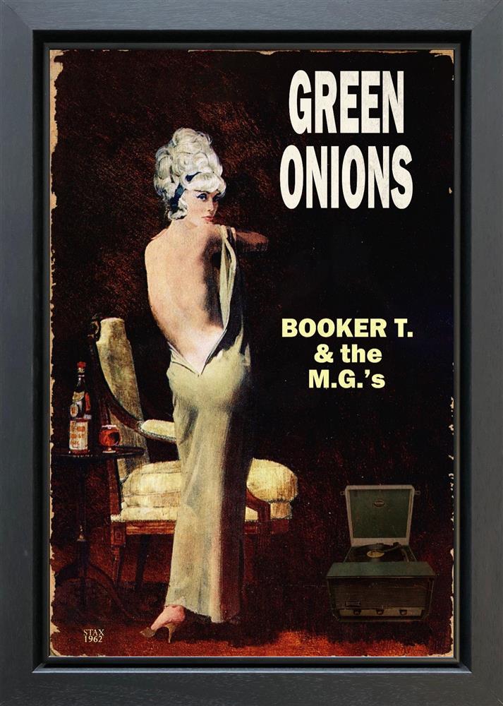 green onions framed original by artist linda charles