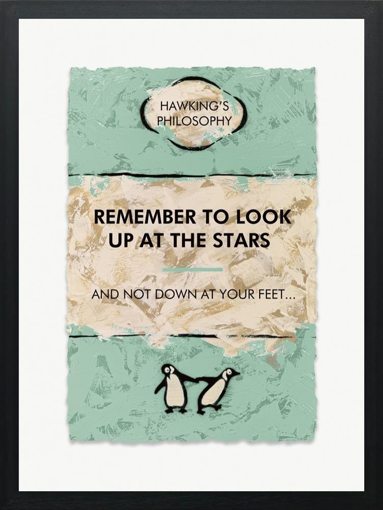 look up at the starts framed print by artist hue folk
