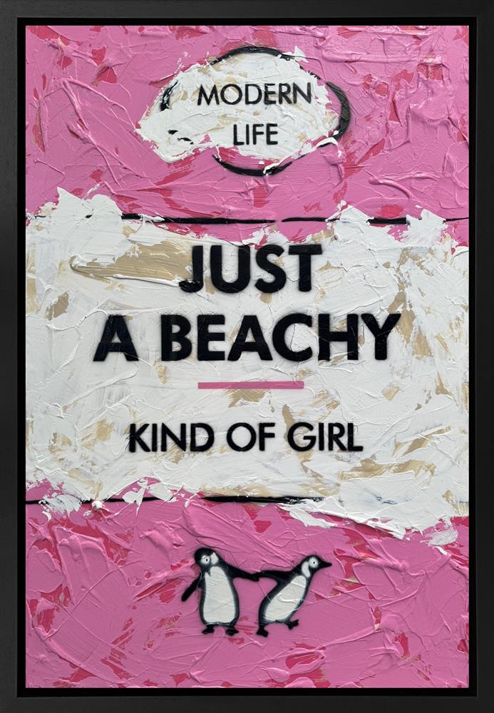 just a beachy framed original by artist hue folk