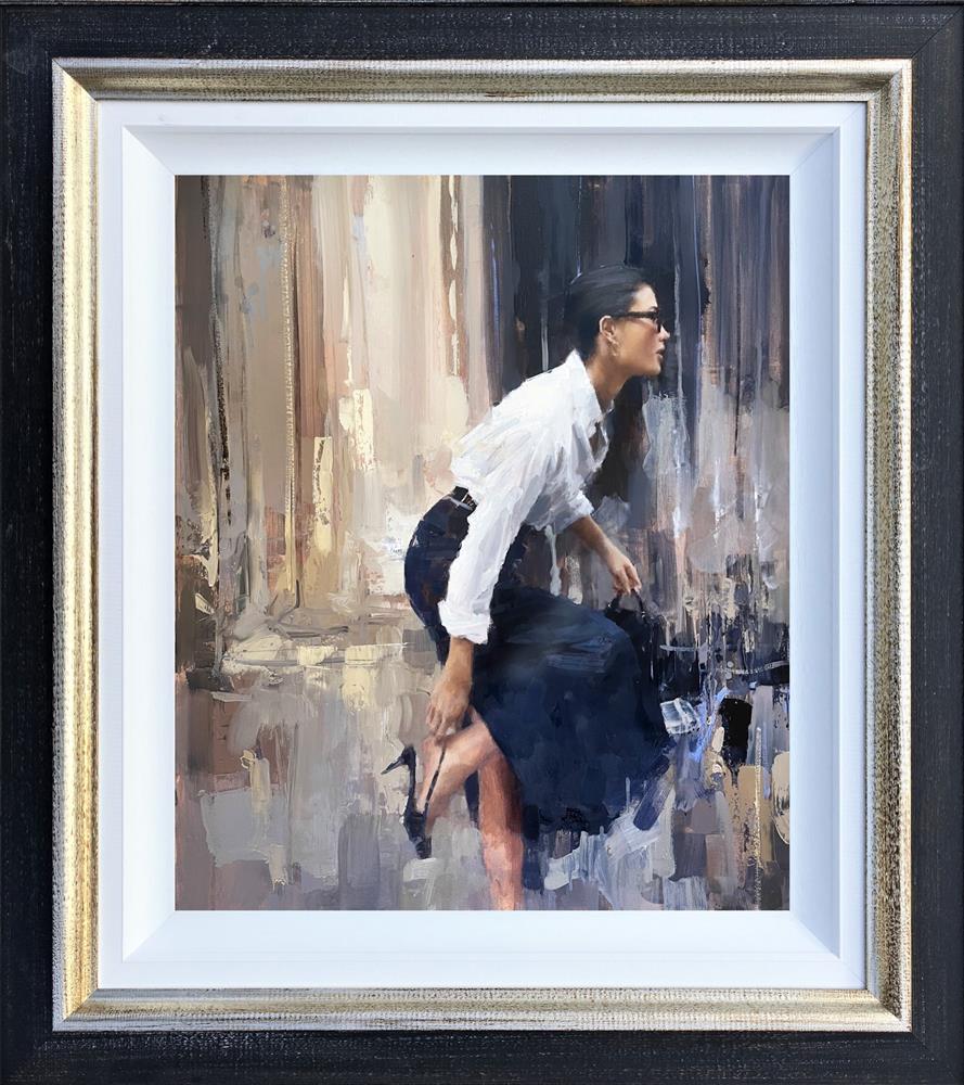 kiss chase framed original by artist tony hinchliffe