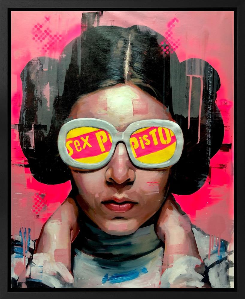 leia pistols original framed by artist zinksy