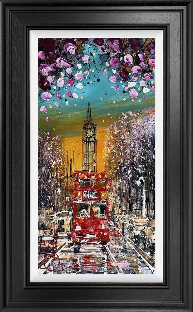 london lights framed original by artist nigel cooke