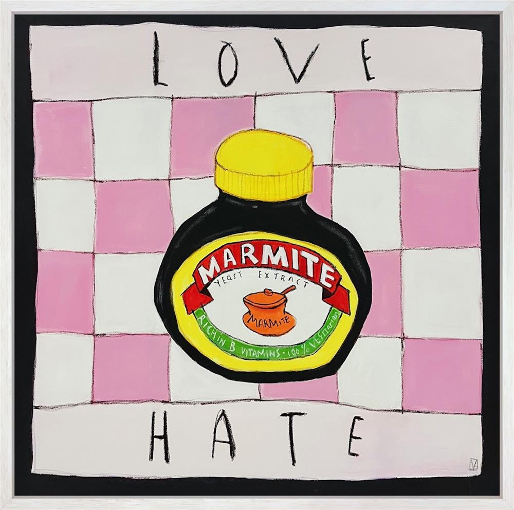 love hate framed original by artist michael abrams