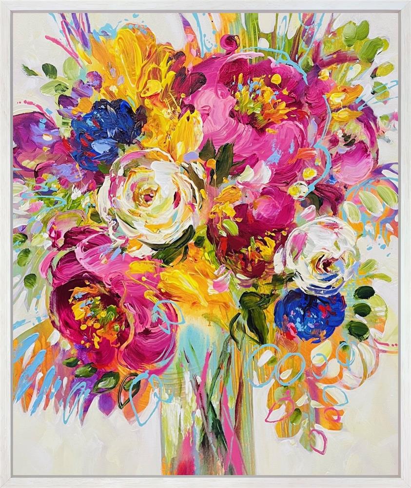 love in full bloom framed original by artist anna cher