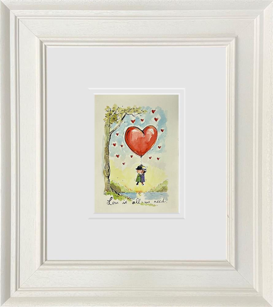 love is all we need original sketch framed by artist michael abrams