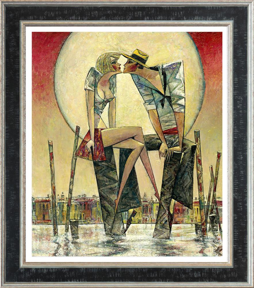 lunar love large framed print by artist andrei protsouk