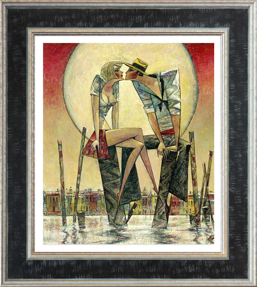 lunar love small framed print by artist andrei protsouk