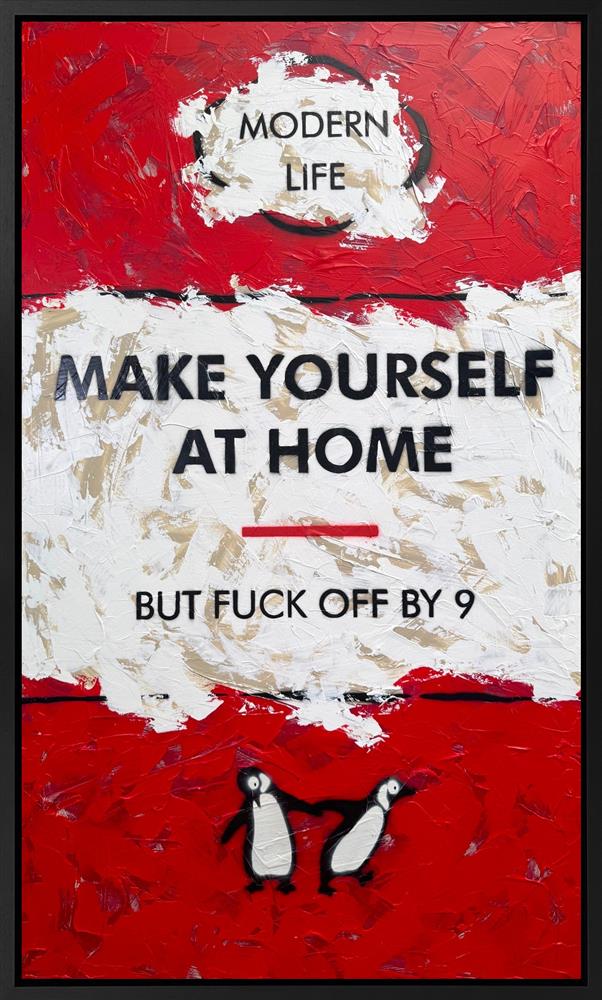 make ourself at home framed oversized original by artist hue folk