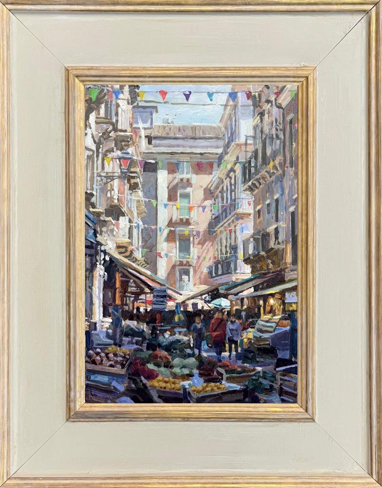 market shadows framed original by artist rachele dryden smith