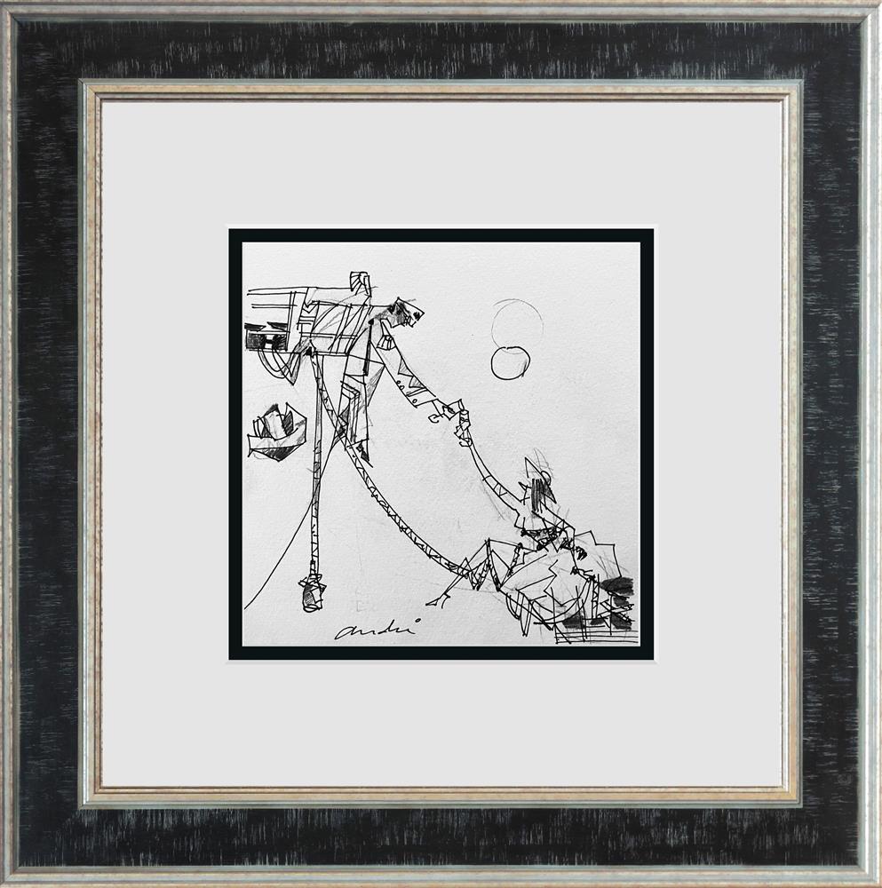 moonlight drinks study framed original by artist andrei protsouk