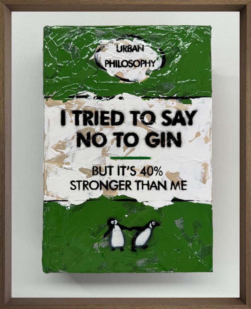 no to gin stroybook original framed by artist hue folk