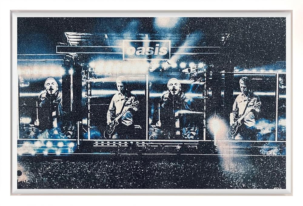 oasis opening night cardiff 2025 framed original by artist fezz