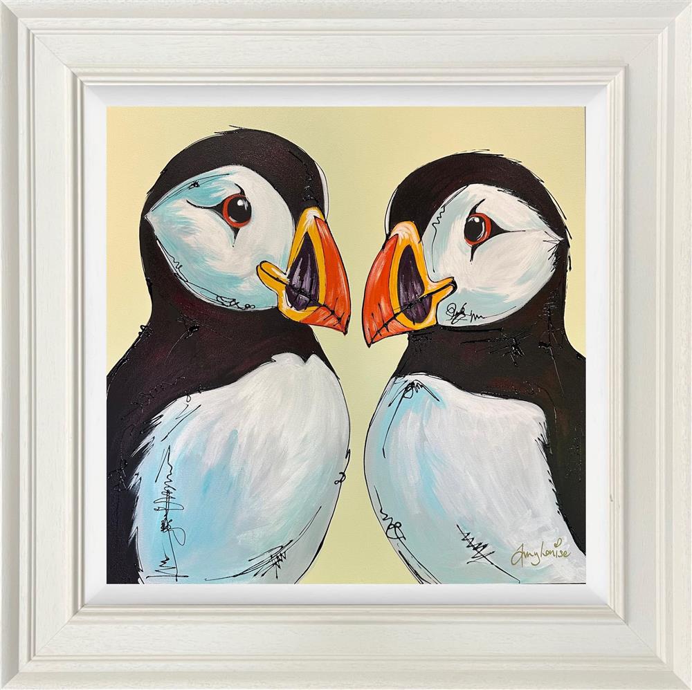 pebble hearts framed original by artist amy louise