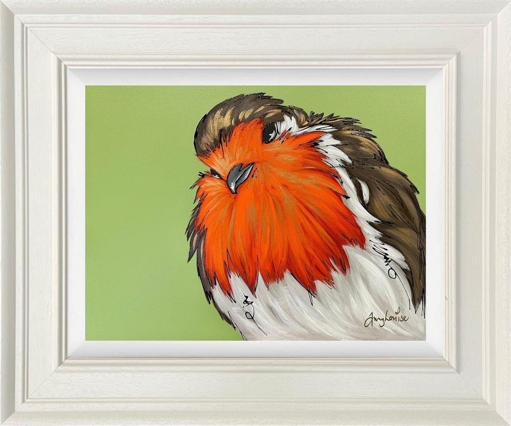 perched in my heart framed original by artist amy louise