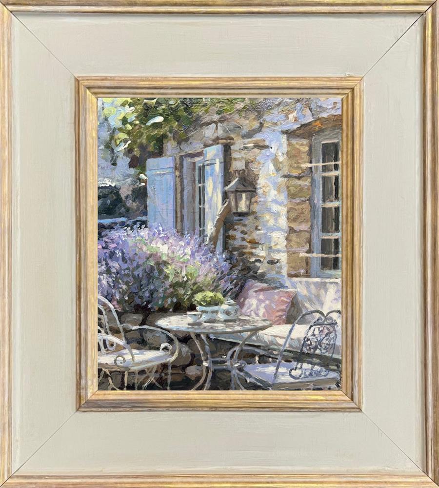 quiet tea framed original by artist rachele dryden smith