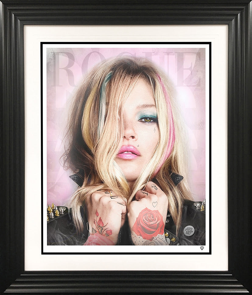 rock star rogue black framed print by artist JJ Adams