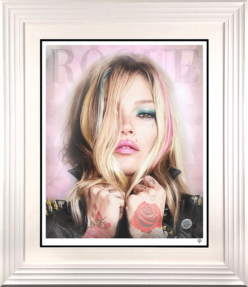 rock star rogue white framed print by artist JJ Adams