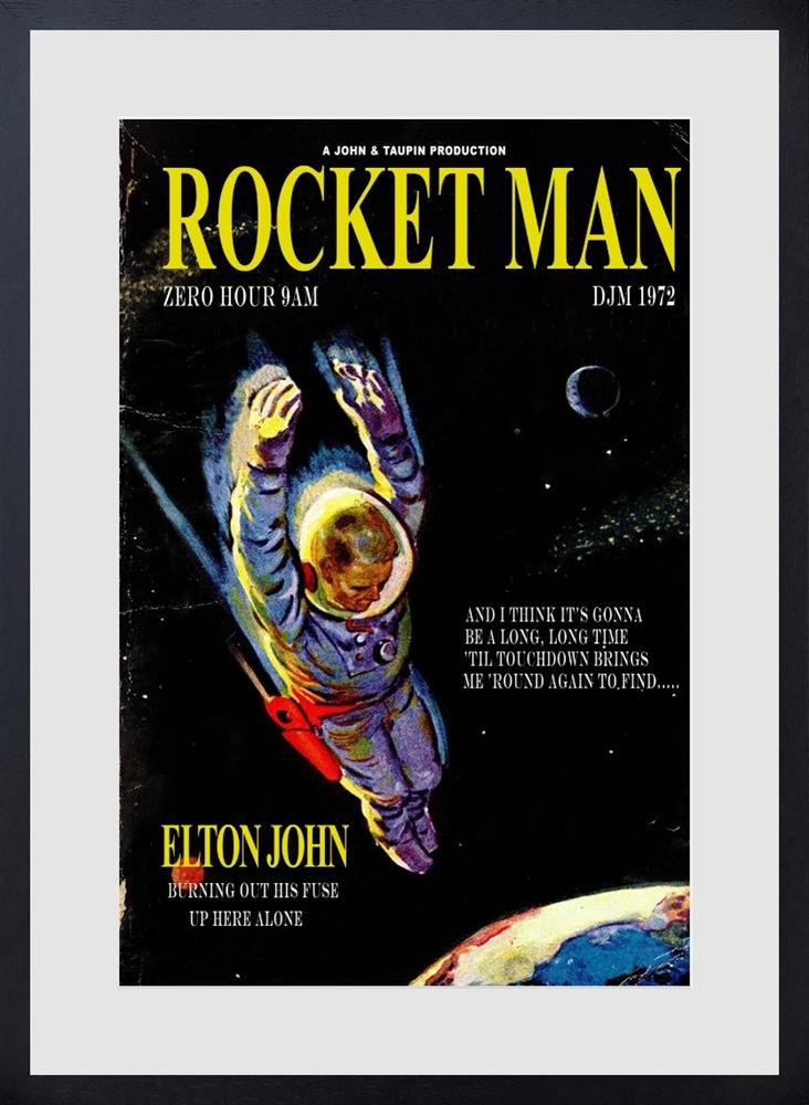 rocketman framed print by artist linda charles