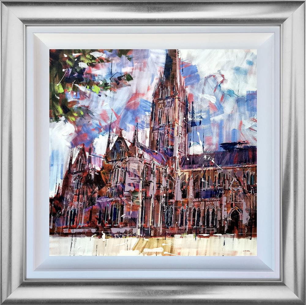 salisbury spire framed original by artist colin brown