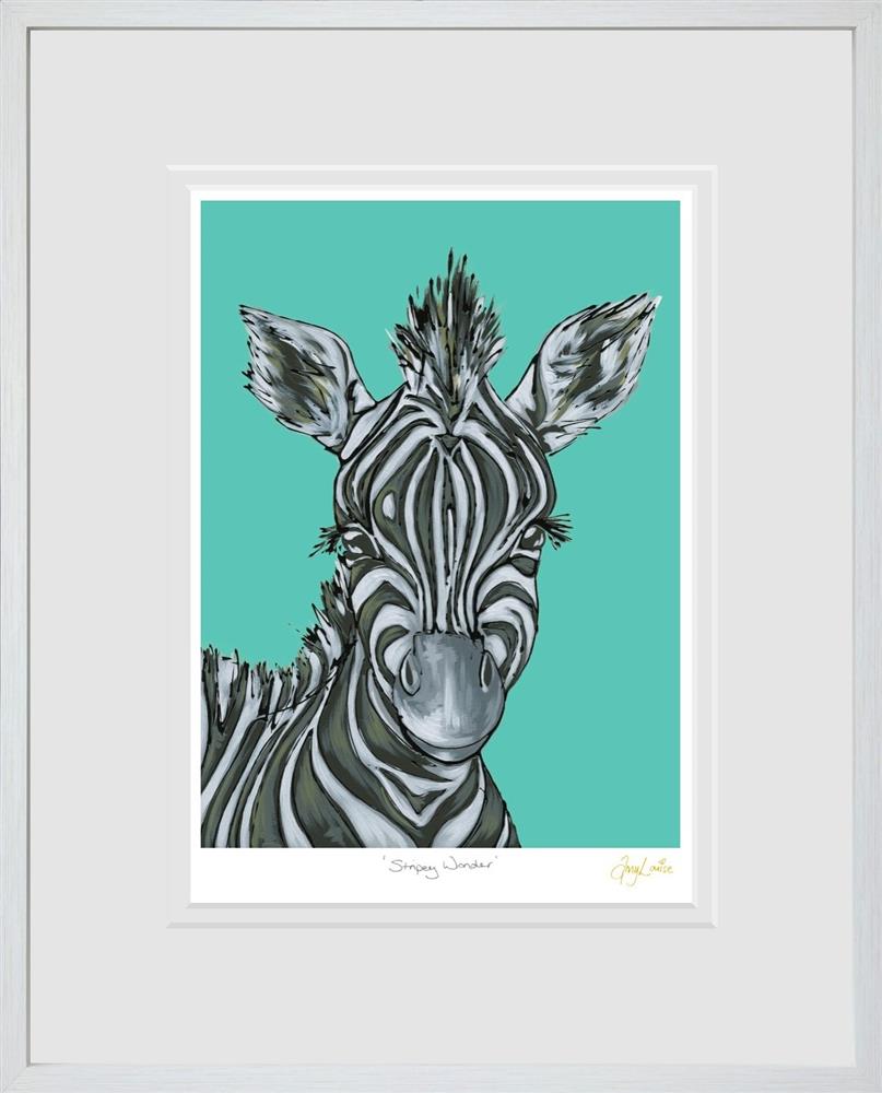 stripey wonder framed print by artist amy louise