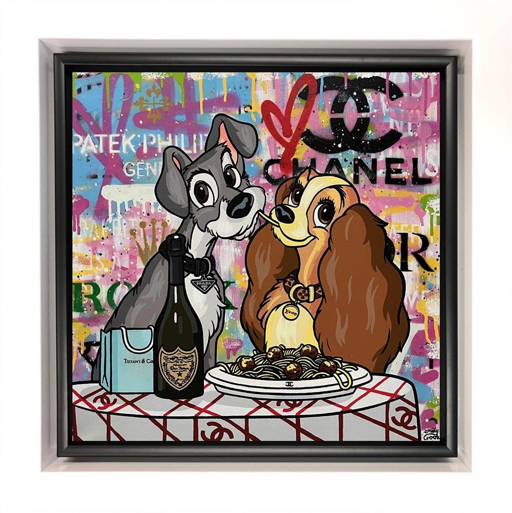 the kiss framed original by artist emily crook