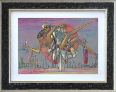 the kissing sailor framed print by artist andrei protsouk