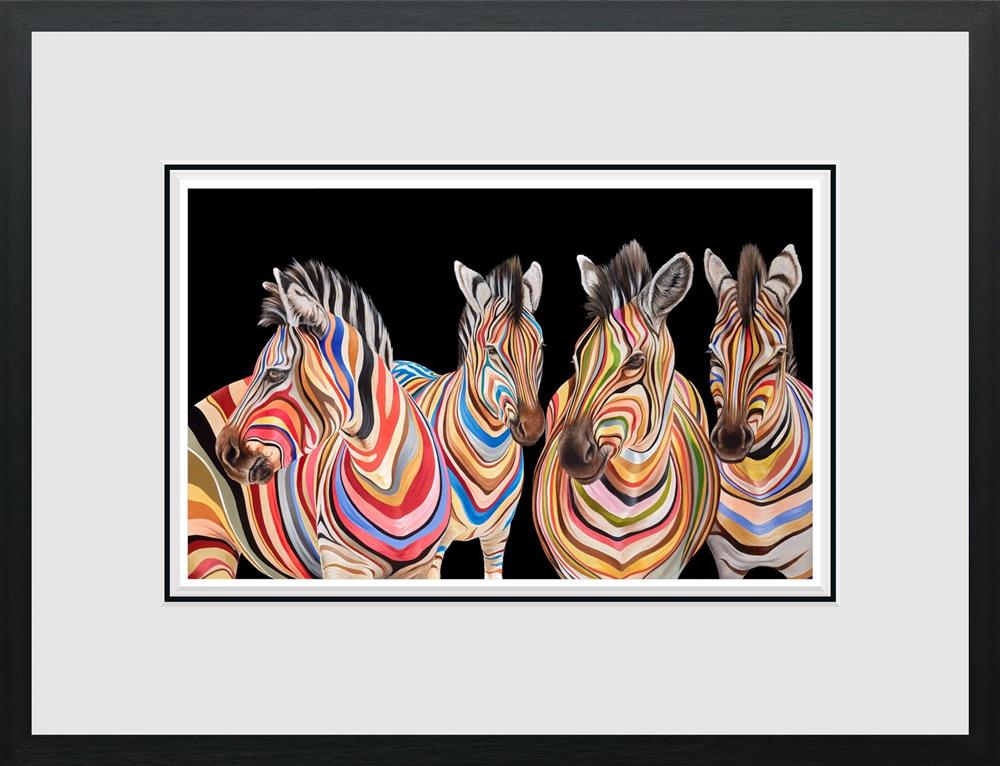 the savannah stripes framed print by artist hayley goodhead