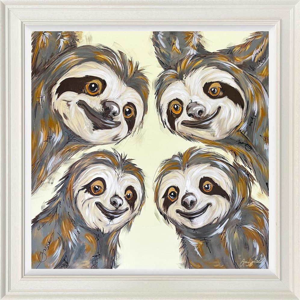 the sloth side of life framed original by artist amy louise