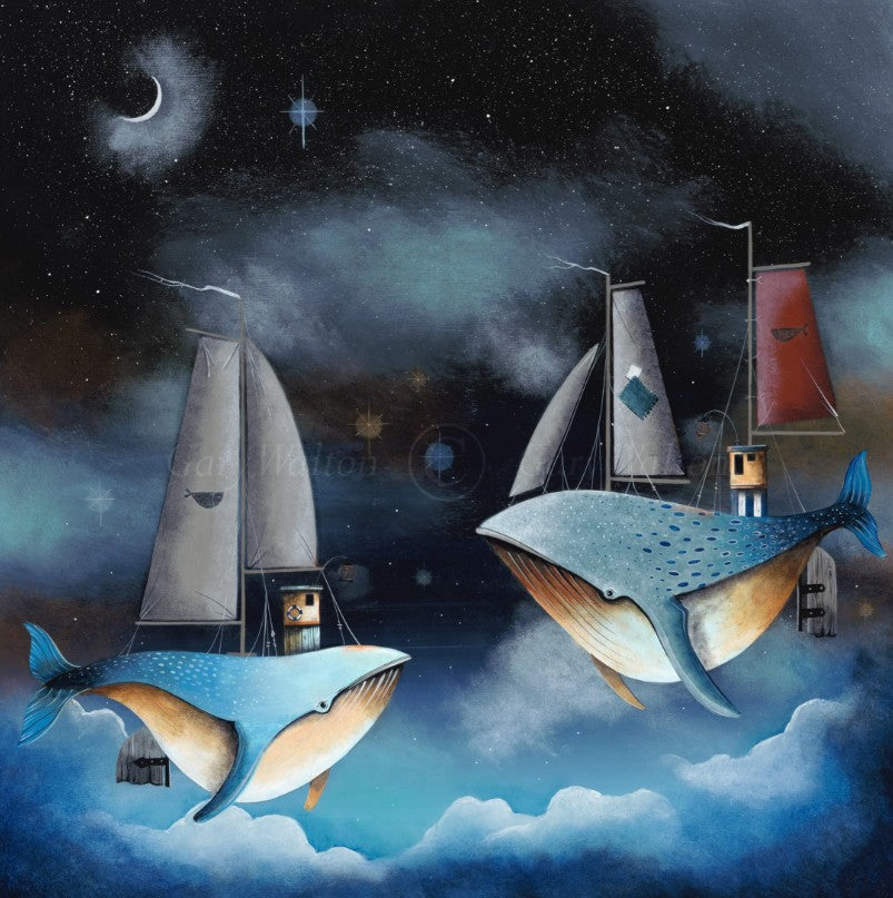 the whales tale print by artist gary walton