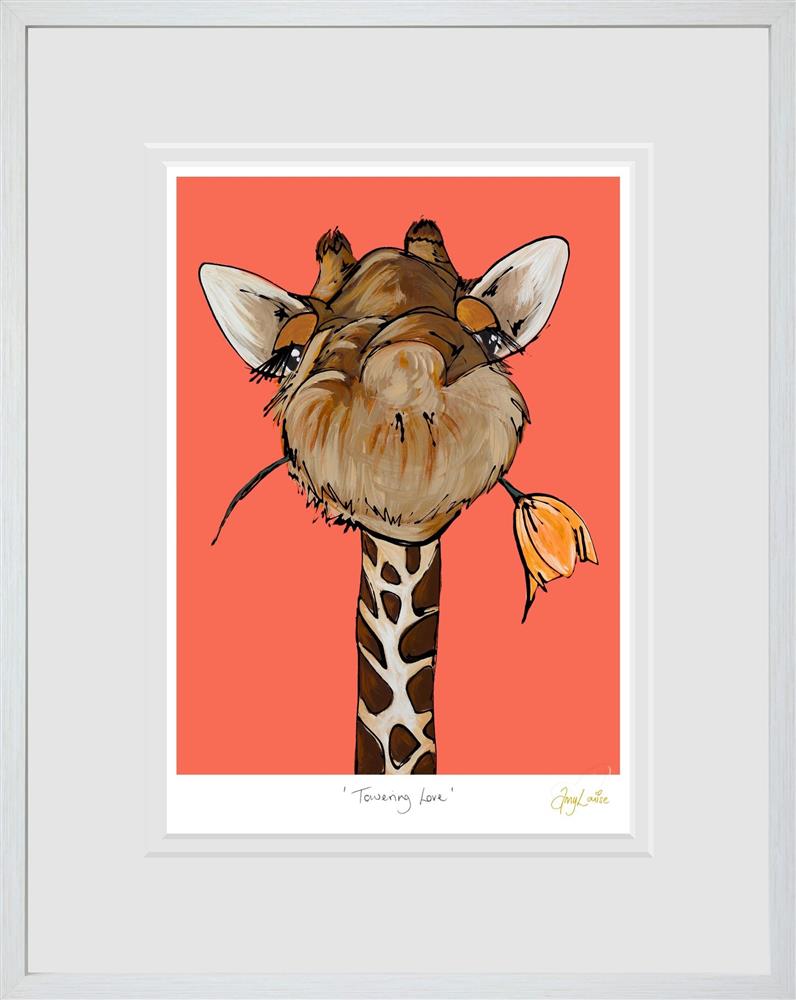 towering love framed print by artist amy louise