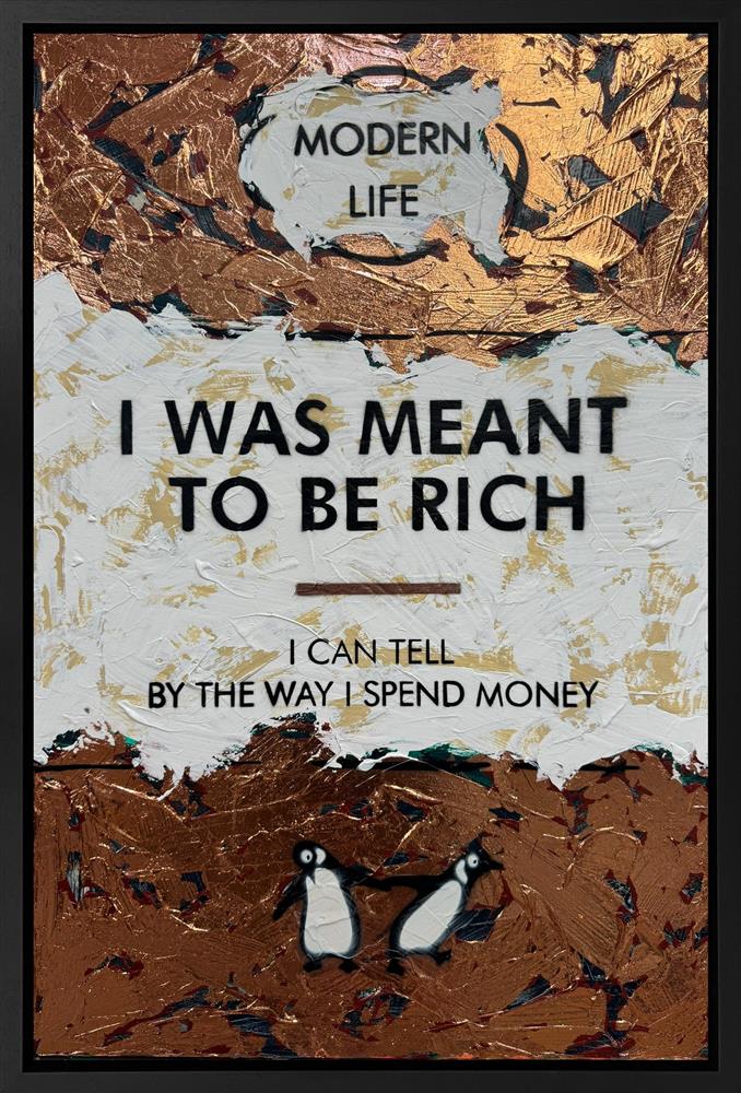 i was meant to be rich framed original with bronze leaf by artist hue folk