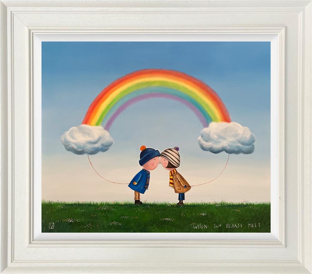 when two hearts meet framed original by artist michael abrams