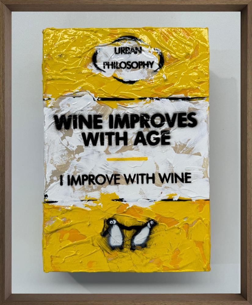 wine improves with age storybook original framed by artist hue folk