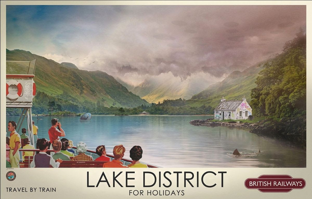 a postcard from teh lakes print by artist jj adams