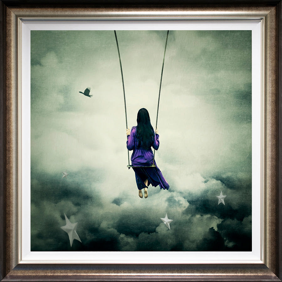 above the night sky deluxe framed print by artist michelle mackie