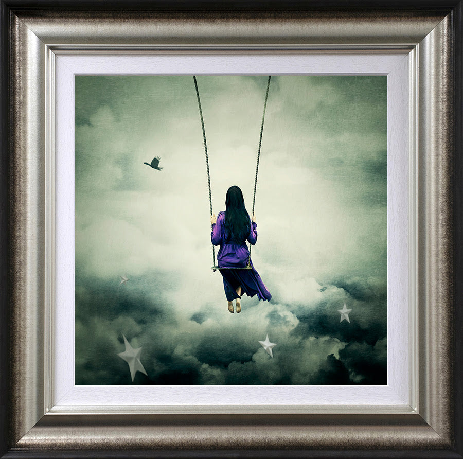 above the night sky framed print by artist michelle mackie